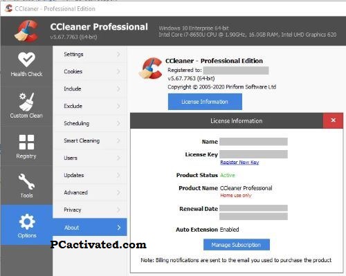 CCleaner Pro License Key and Name Full Version Updated