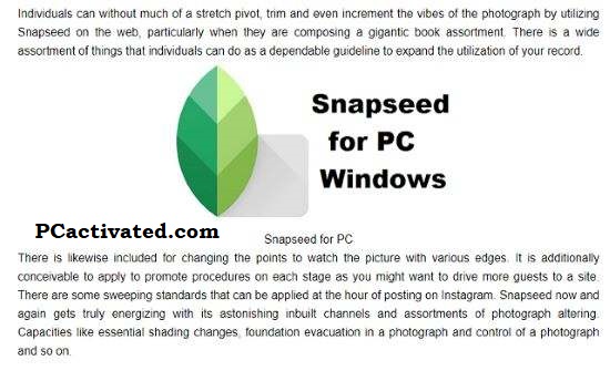 Snapseed for Pc Latest Updated Version 2024